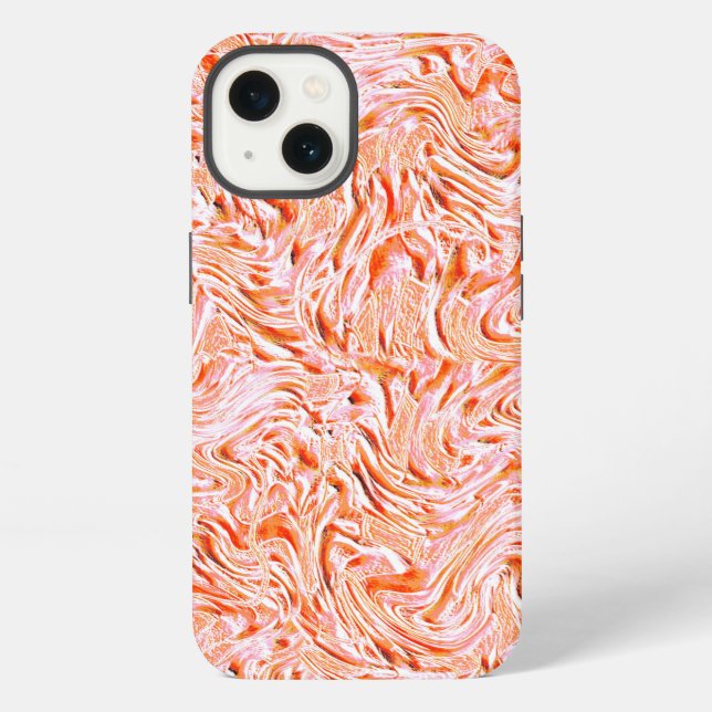 Coque iPhone A l'air texturé de mur, couleur saumon (Verso)