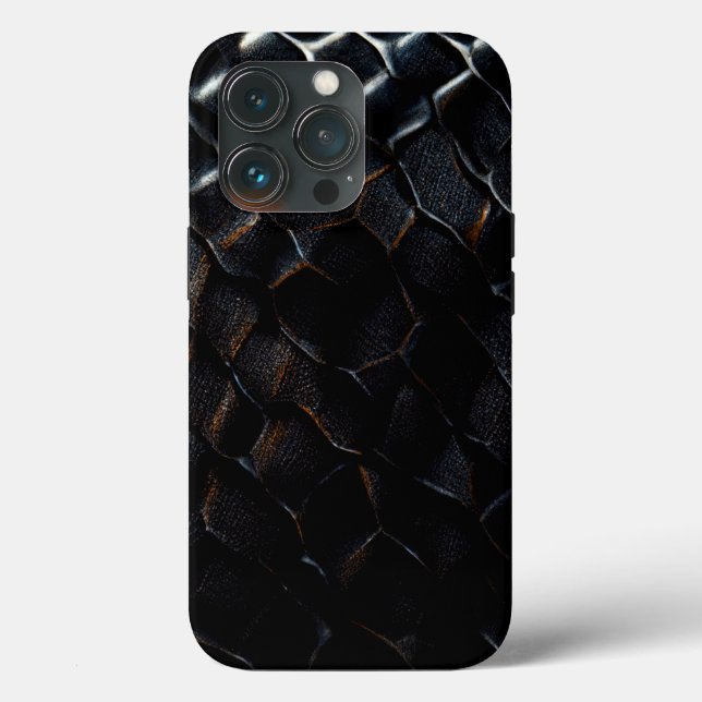 Coque iphone à l'échelle de dragon noir (Verso)
