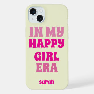 COQUE iPhone 15 PLUS À L'ÈRE DE MA FILLE HEUREUSE NOM ET TEXTE PERSONNA