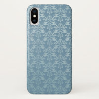 Coque iphone à motif bleu damassé éléphant