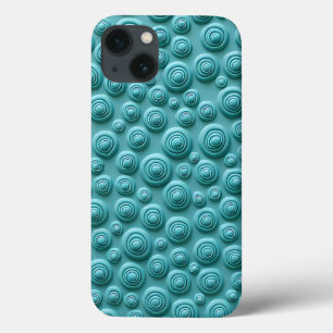 Coque iPhone à motif spirale sarcelle Look élégant