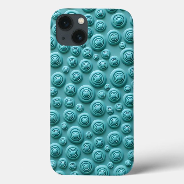 Coque iPhone à motif spirale sarcelle Look élégant (Verso)
