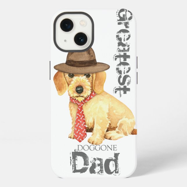 Coque iPhone À poils durs Dachshund Papa (Verso)