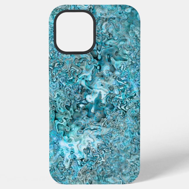 Coque iPhone Abalone Pāua Coquille Aqua Bleu (Verso)