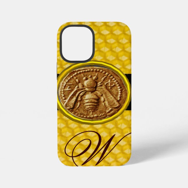 COQUE iPhone ABEILLE À MIEL, MONOGRAMME APICULTEUR (Verso)