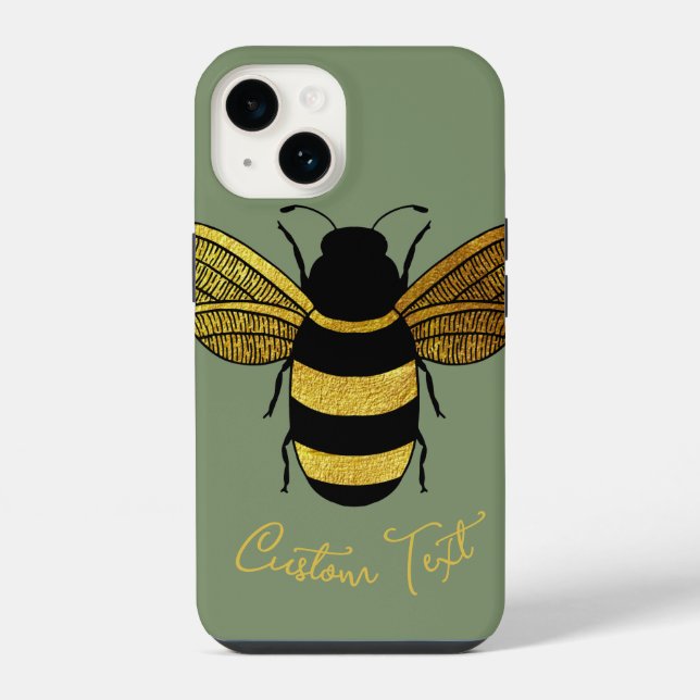 COQUE iPhone ABELLE À RAYURES D'OR ET DE NOIR (Verso)