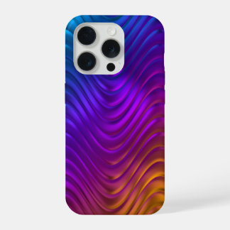 Coque iPhone 15 Pro Abstract Digital Waves Acid Psychedelic Design