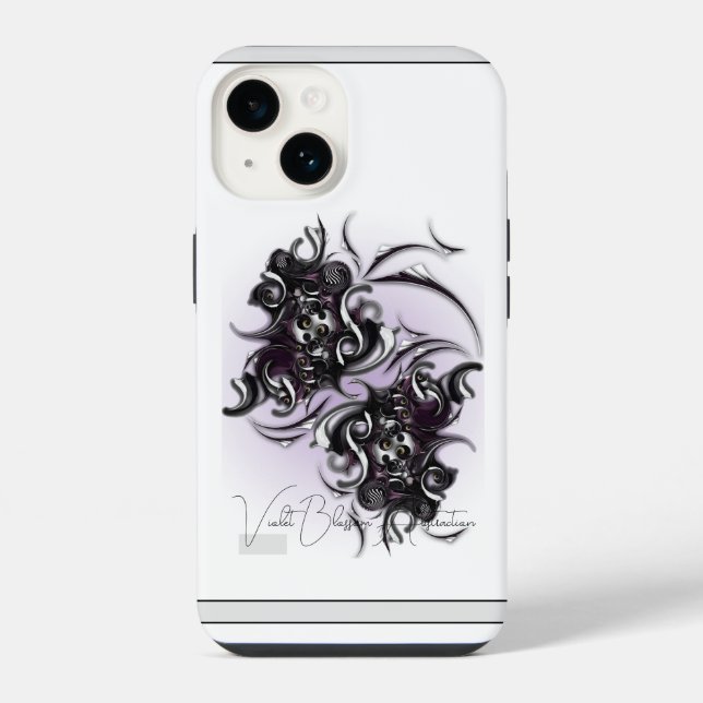 Coque iPhone "Abstraction de Fleur Violette", Boîtier Apple iPh (Verso)