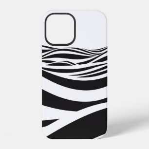 Coque iPhone 12 Abstrait arrière - plan des vagues. illusion d'opt