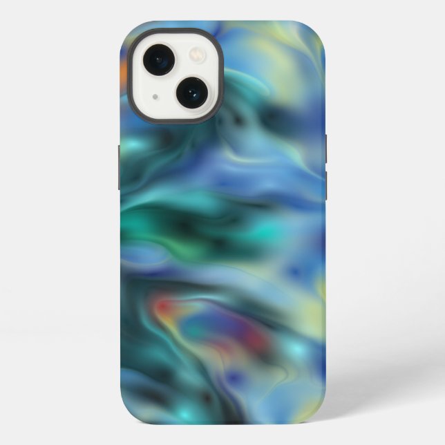 Coque iPhone Abstrait Bleu (Verso)