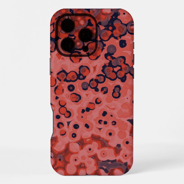 Coque iPhone abstrait bleu et orange (Verso)