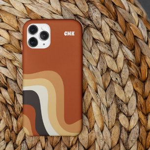 Coque Pour iPhone 14 Abstrait Bohème Vintage Art Groovy Monogramme des