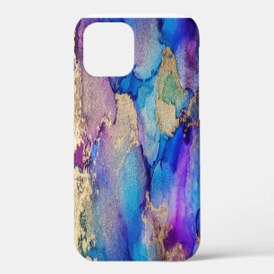 Coque iPhone 12 Abstrait coloré : Peinture à l'huile texturée.