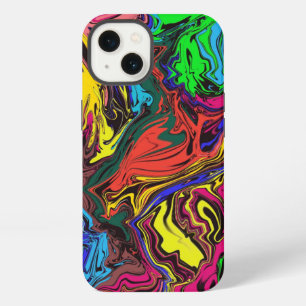 Etui iPhone 13 Abstrait Coloré Tourbillonnant / Poussé /
