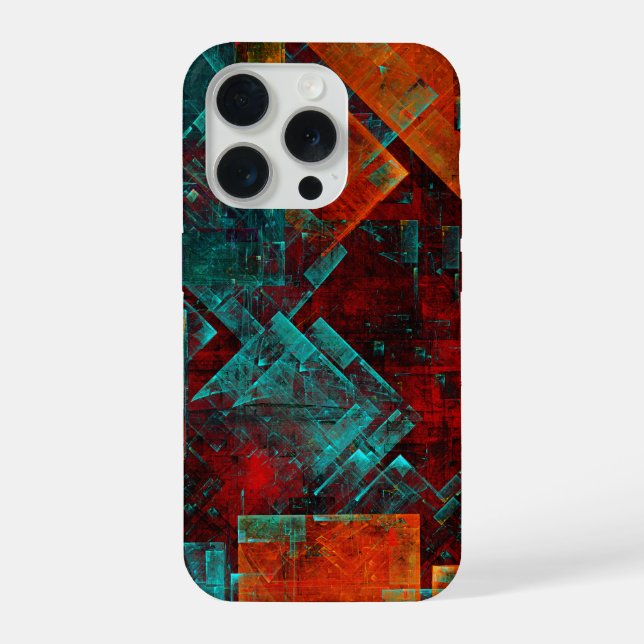 Coque iPhone Abstrait Cool coloré moderne Motif artistique (Verso)