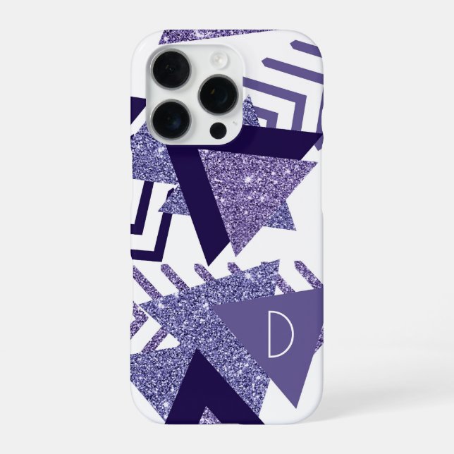 Coque iPhone abstrait Cool des années 80 | Monogramme de formes (Verso)