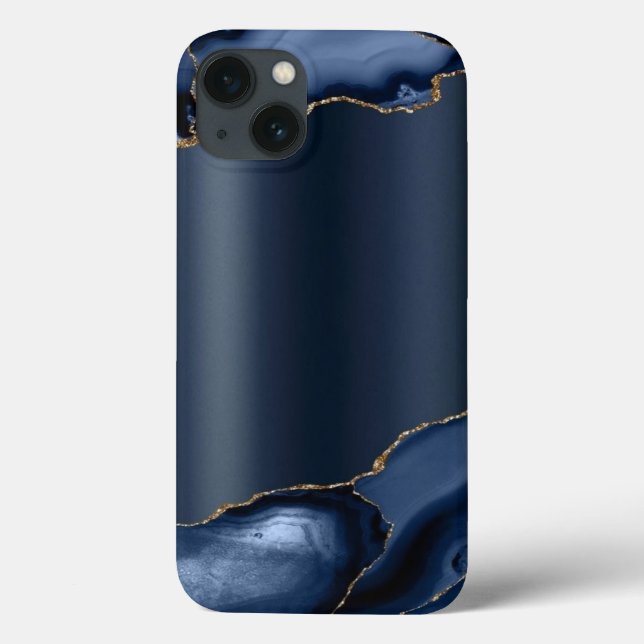 Coque iphone abstrait Coque-Mate bleu marine (Verso)