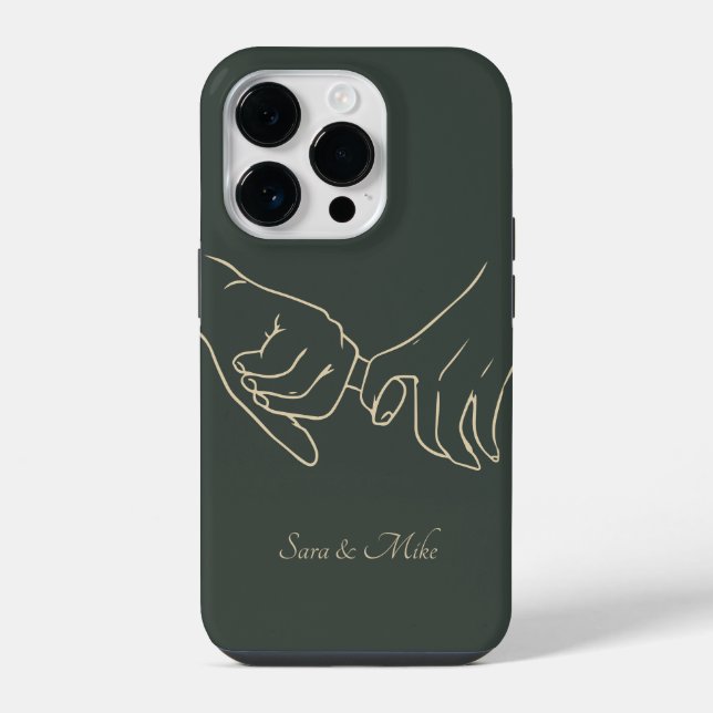 Coque iPhone Abstrait Couple Line Art, Boho Chic (Verso)
