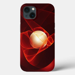 Etui iPhone 13 Abstrait Crème rouge moderne Imaginaire Fractal Ar