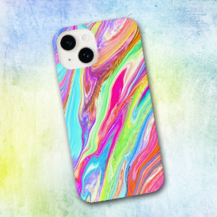 Coque Pour iPhone 14 Abstrait de néon couleur liquide