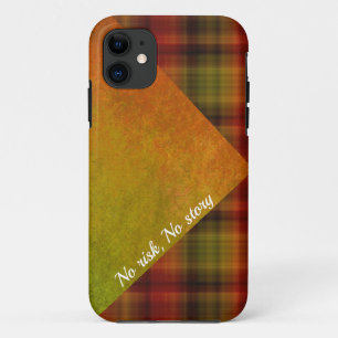 Coque iphone abstrait de plaid orange