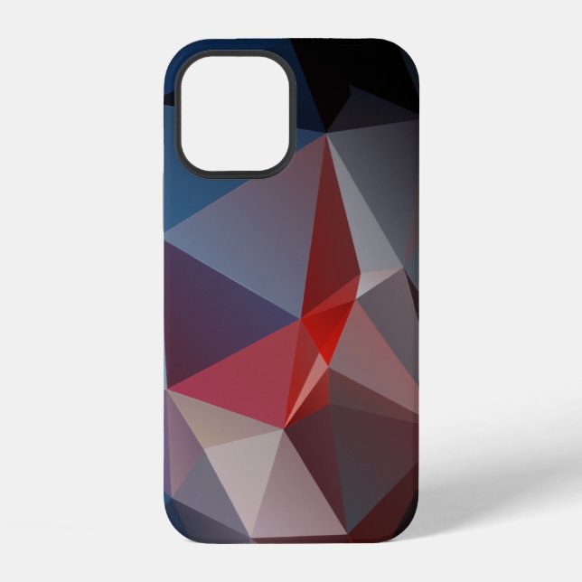 Coque iPhone Abstrait de pyramide de bleus et de rouges (Verso)