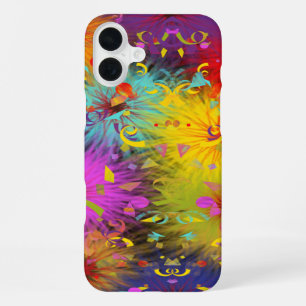 Coque iPhone 16 Plus Abstrait de taches de peinture floues et de confet