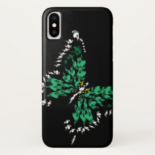 coque iphone Abstrait Emerald Green Butterfly