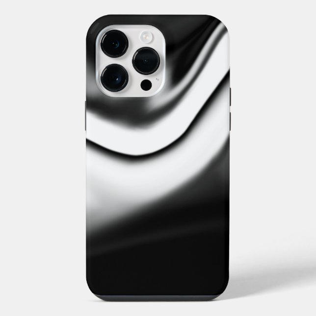 Coque iPhone Abstrait en noir et blanc (Verso)