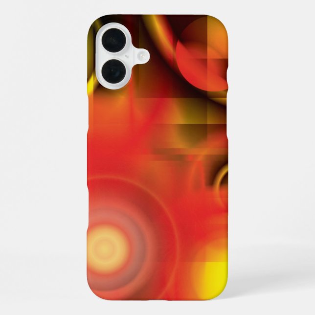 Coque iPhone Abstrait en rouges et jaunes (Verso)