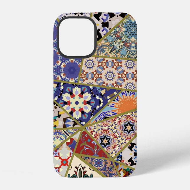 Coque iPhone Abstrait ethnique espagnol carreau patchwork dessi (Verso)