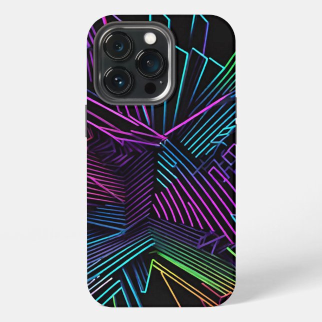 Coque iPhone Abstrait géométrique coloré (Dos)