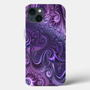 Etui iPhone 13 Abstrait Lilac coloré et violet Motif spiral