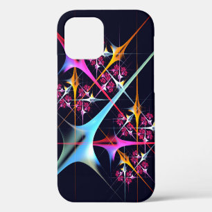 Coque iPhone 12 Abstrait Moderne Fleurs Roses Motif Couleur #01