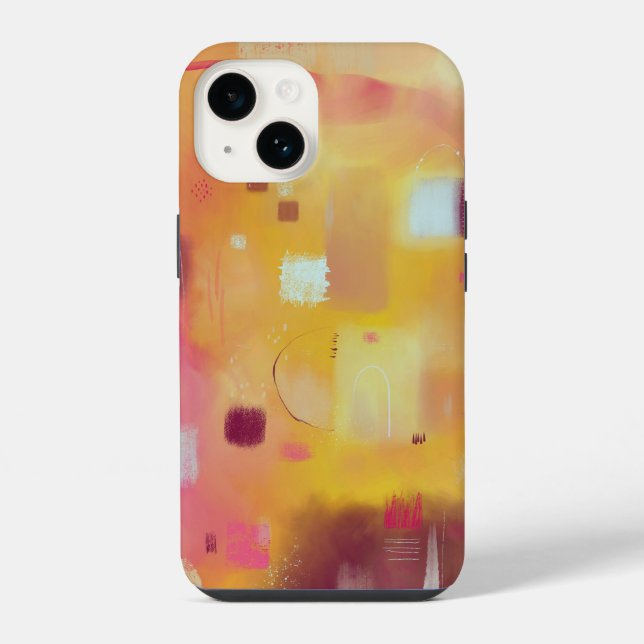 Coque iPhone Abstrait Moderne Jaune (Verso)