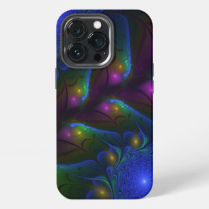 Etui iPhone 13 Pro Abstrait Moderne Trippy Fractal Lumineux Coloré