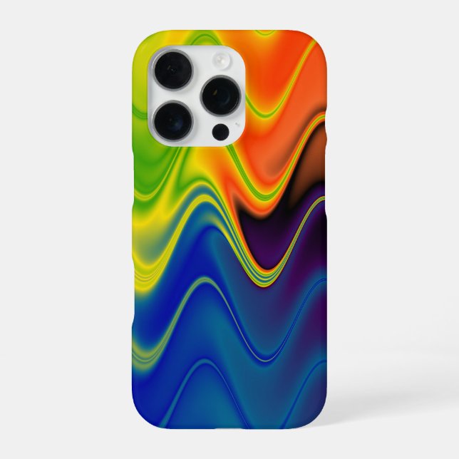Coque iPhone Abstrait Multicolore Ondulé (Verso)