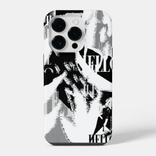 Coque Pour iPhone 14 Plus Abstrait noir blanc gris