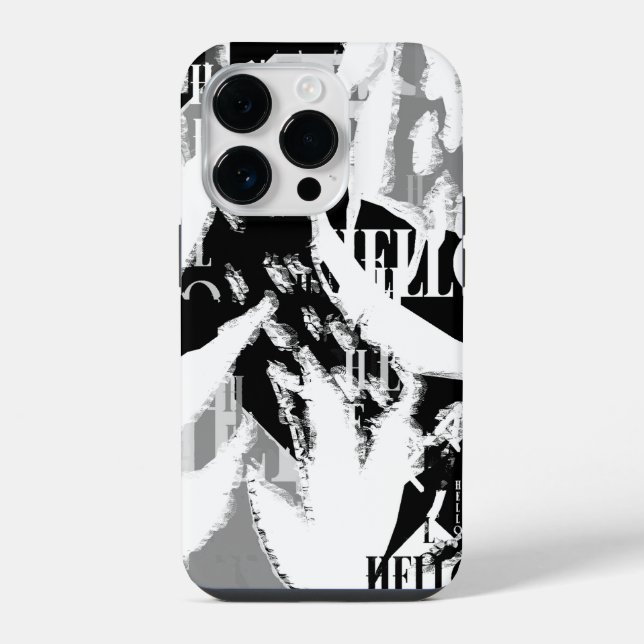 Coque iPhone Abstrait Noir Blanc Gris (Verso)