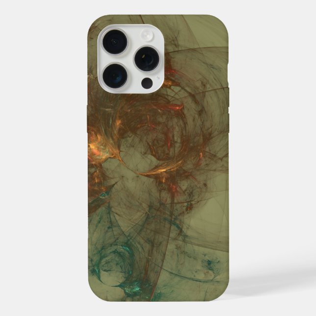 Coque iPhone abstrait olive et or  (Verso)