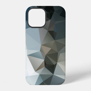 Coque iPhone 12 Abstrait Pyramidal Bleus et Noirs