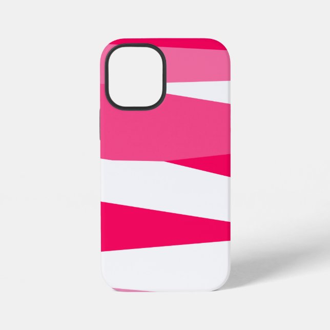 Coque iPhone abstrait rose et blanc (Verso)