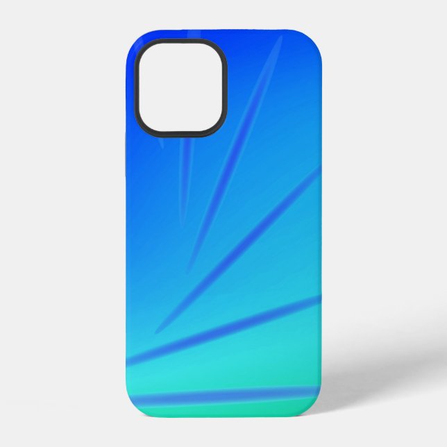 Coque iPhone Abstrait vert et bleu (Verso)