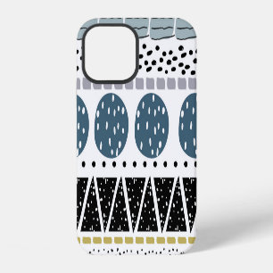 Coque iPhone 12 Abstraite main dessinée, créative texture vintage.