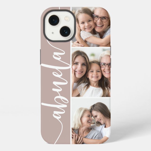 Coque iPhone Abuela Script Grand-mère Photo Collage (Verso)