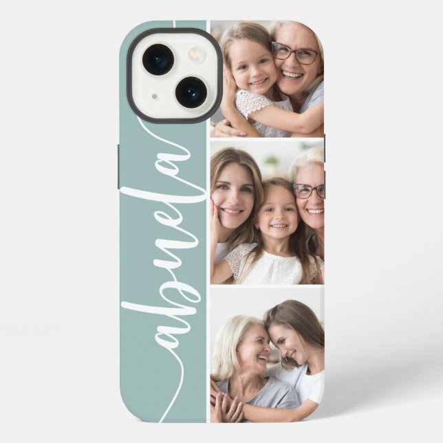 Coque iPhone Abuela Script Grand-mère Photo Collage (Verso)
