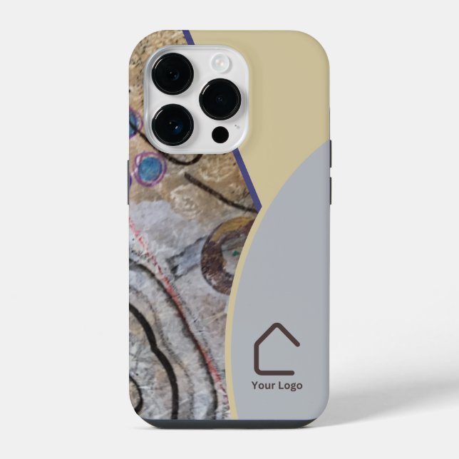 Coque iPhone Accents Abstraits Modernes Simples Code QR ou Logo (Verso)