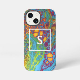Etui iPhone 13 Mini Acrylique Abstraite colorée pour monogramme