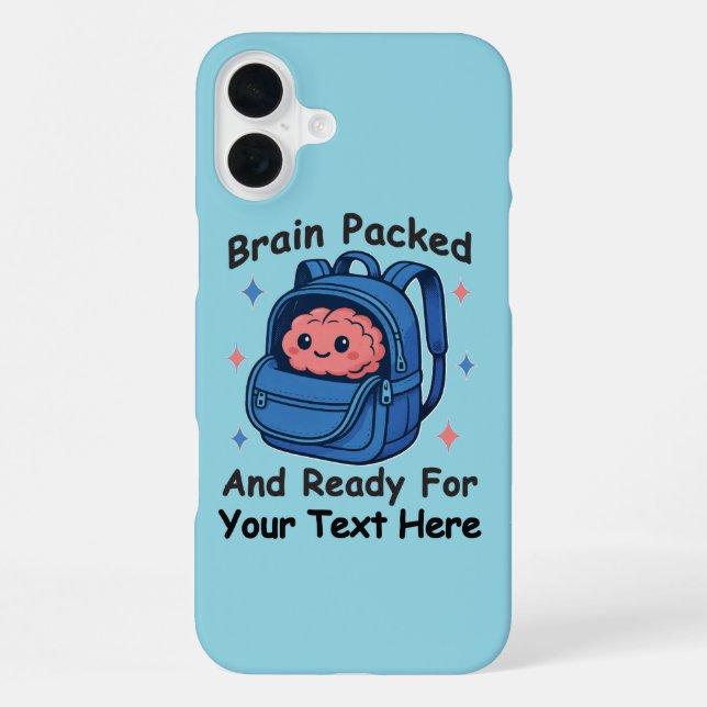 Coque iPhone Adaptable "Prêt pour le cerveau" (Verso)