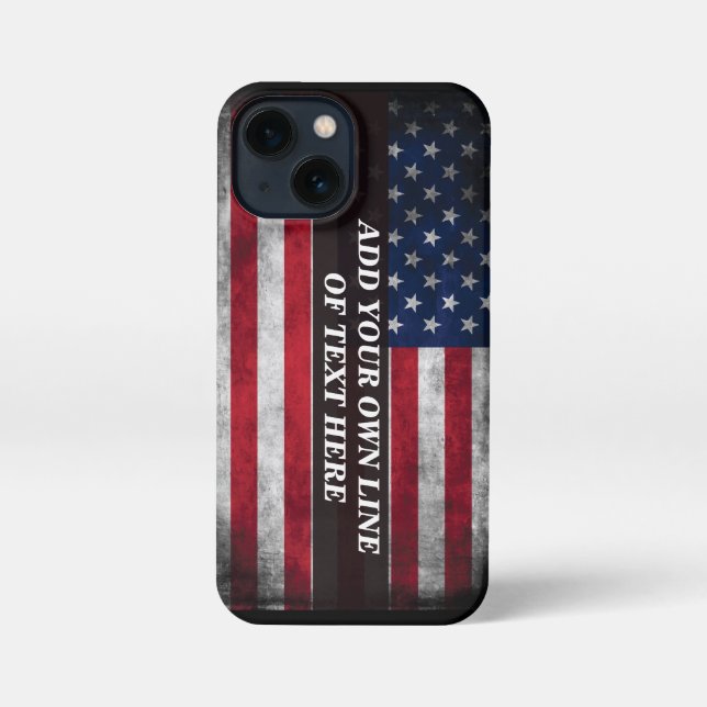 Coque iPhone Add your text on American flag  (Verso)